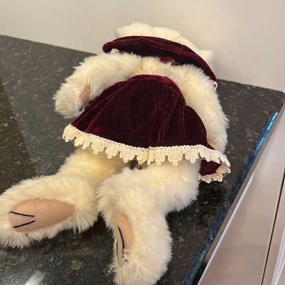 Creature Comforts Fancy Lady’s Collection teddy bear with Burgundy dress & hat. - Picture 6 of 8